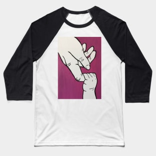 Baby Grabbing Finger Minimalist Art Baseball T-Shirt